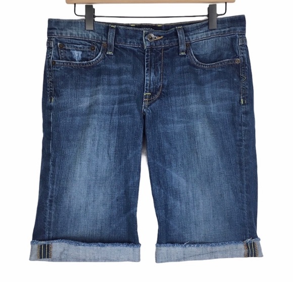 LUCKY BRAND Sweet’N Low Bermuda Stretch Denim CutOff Shorts,Sz 10/30 MINT COND - Picture 1 of 10